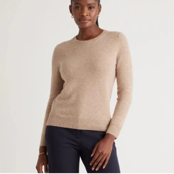 Quince 100% cashmere camel quiet  luxury crew neck sweater size S - Picture 1 of 12